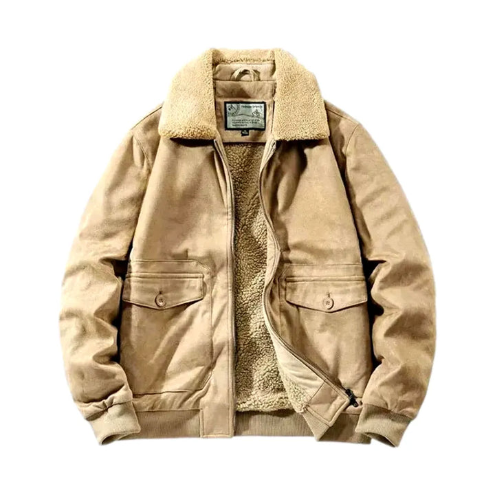 Casual Style Men's Jean Coat - Sand