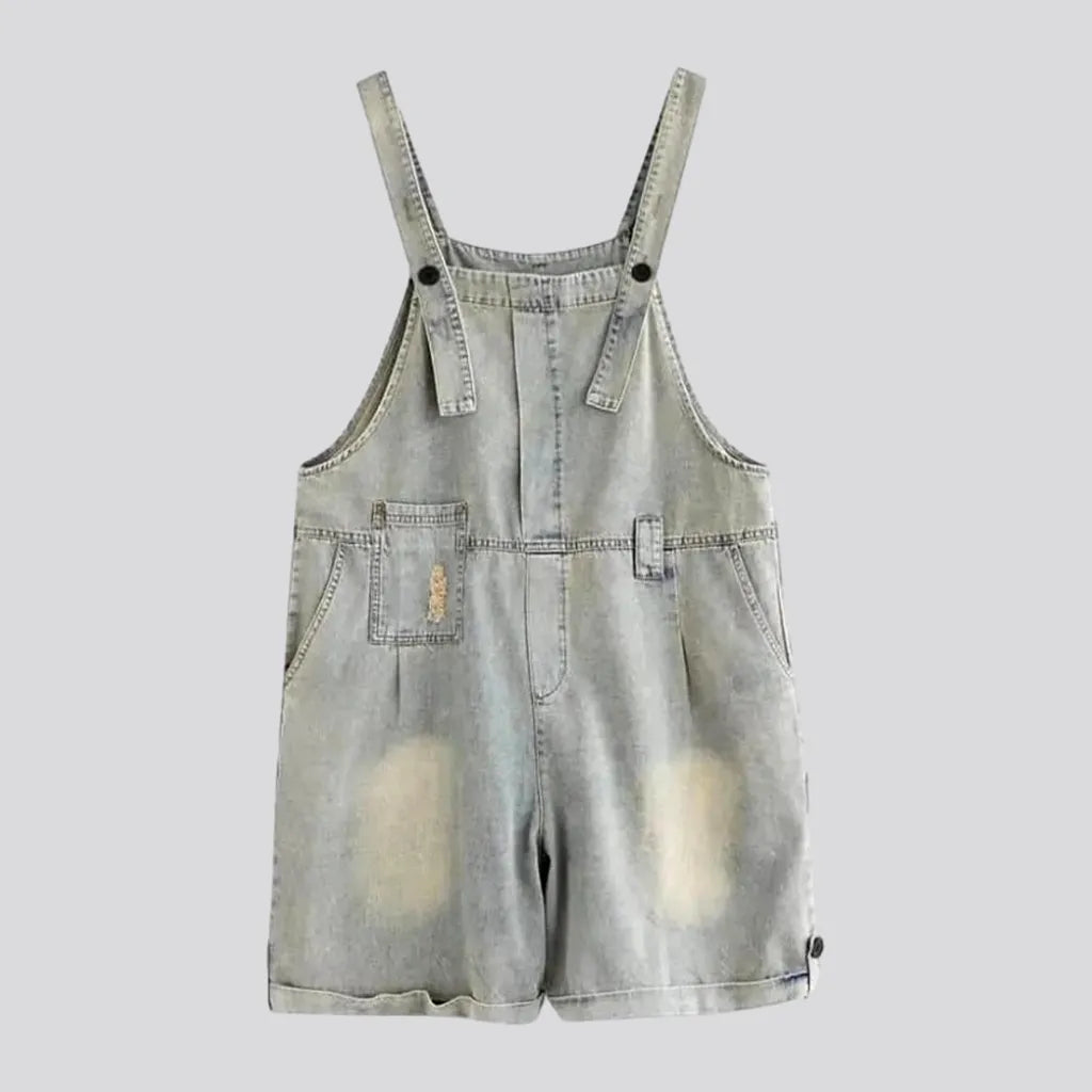 Distressed denim overall for women | Jeans4you.shop