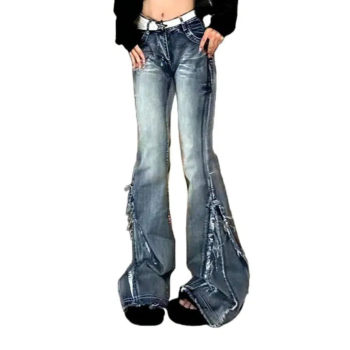 Distressed floor-length jeans
 for women