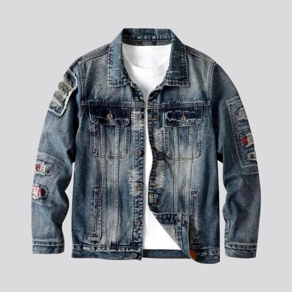 Distressed Men's Jean Jacket | Jeans4you.shop