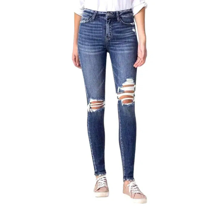 Distressed skinny jeans
 for women