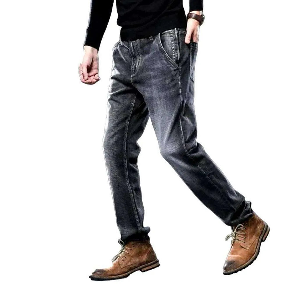 Double pocket dark men's jeans