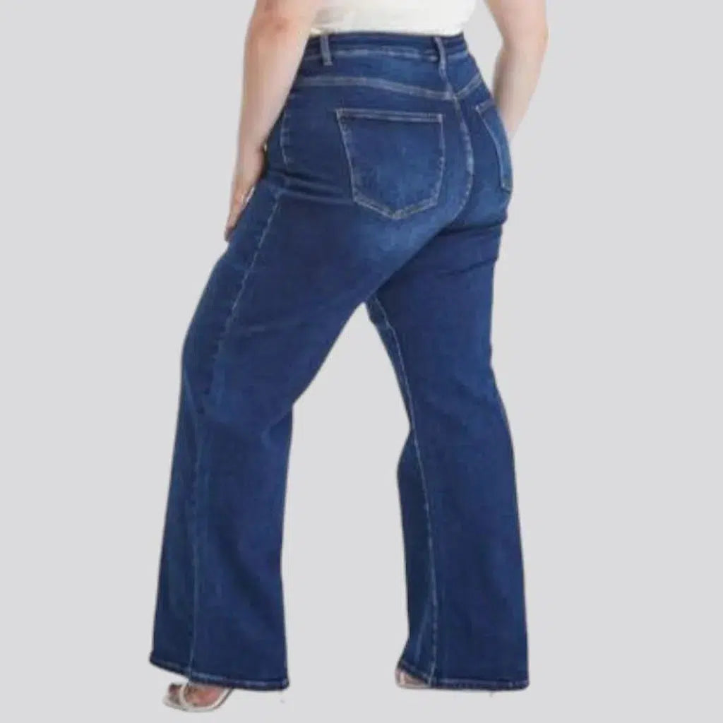 Wide-leg high-waist jeans
 for women
