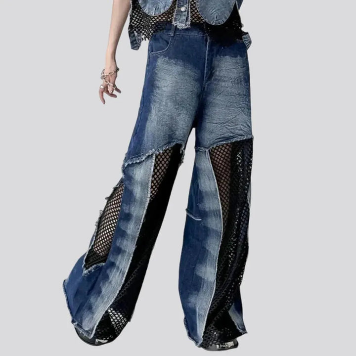 Boho style distressed jeans for women