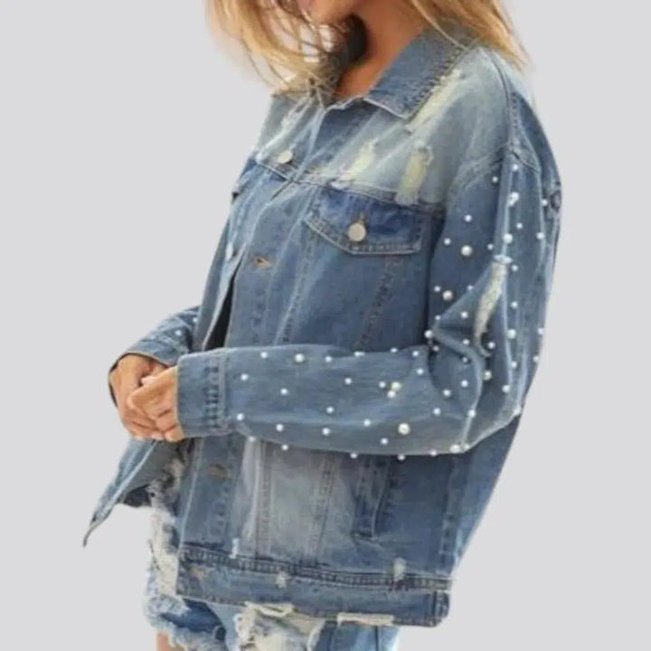 Y2k oversized jeans jacket
 for ladies