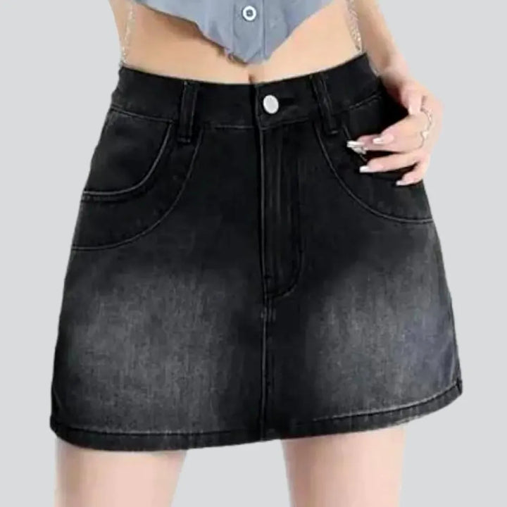 Fashion stonewashed jeans skort
 for women