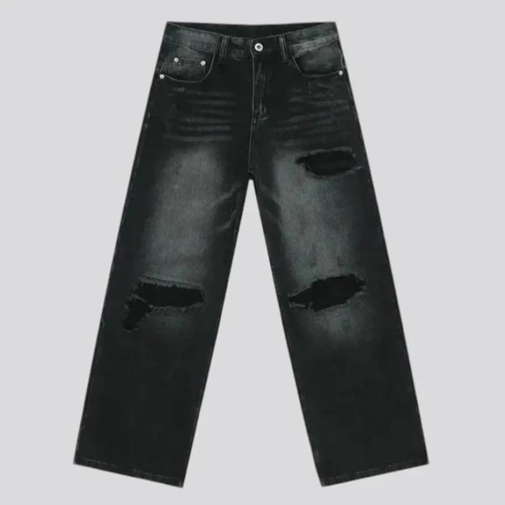 Whiskered boho grunge fit jeans for men