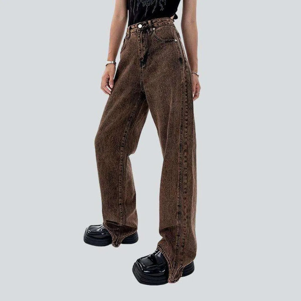 Vintage brown women's baggy jeans