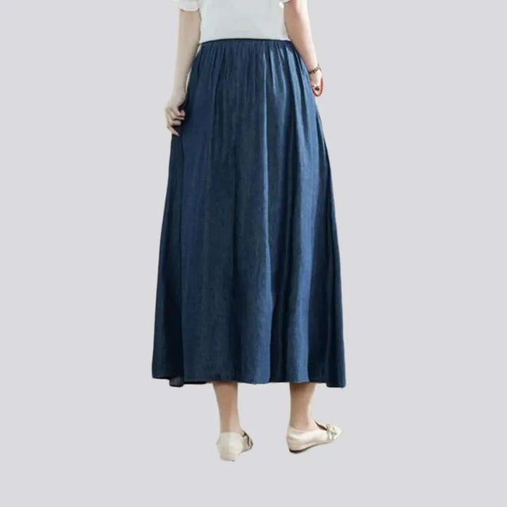 Long classic women's jeans skirt
