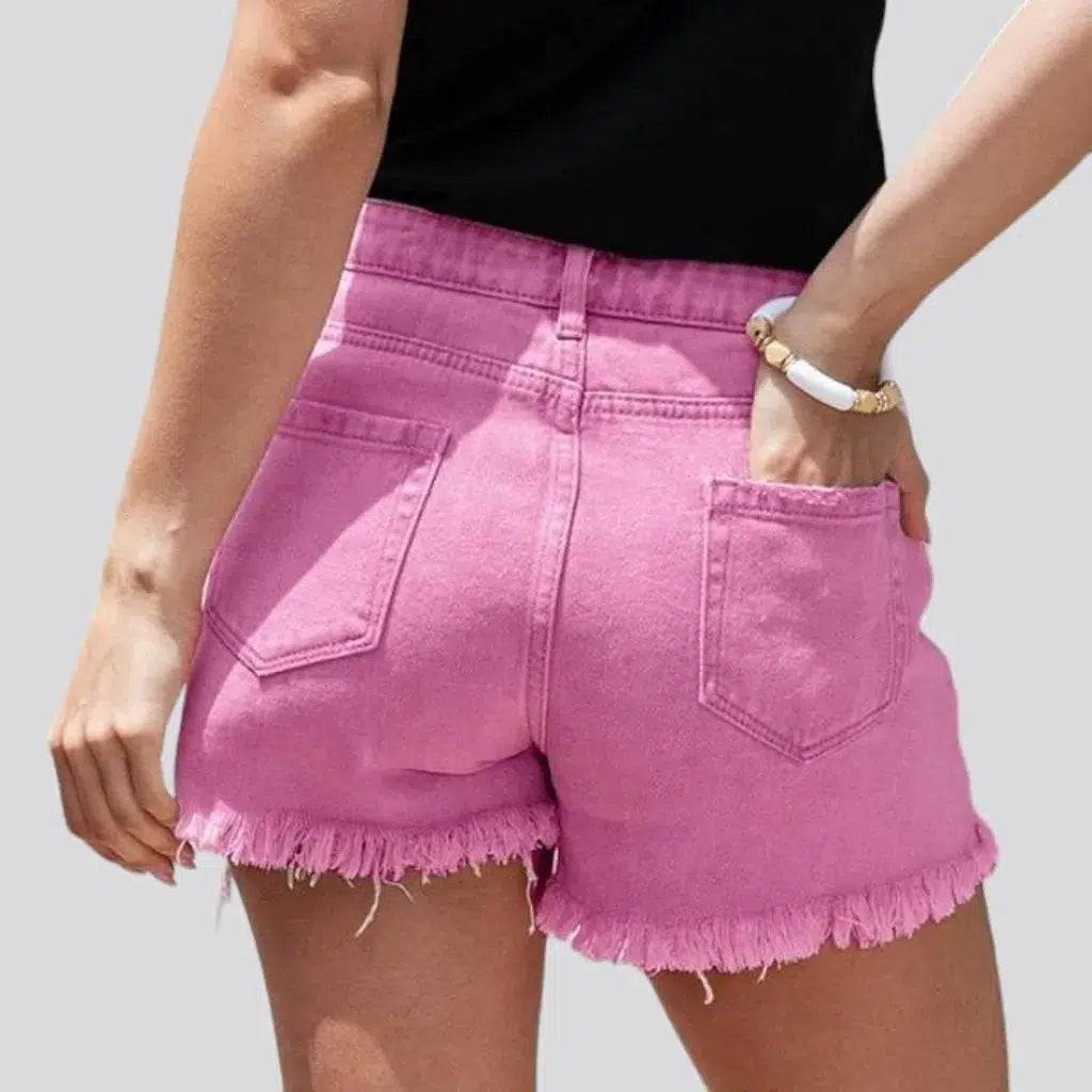 Straight denim shorts
 for women