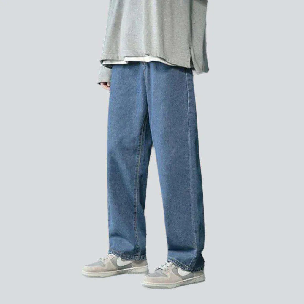 Korean streetwear loose denim pants