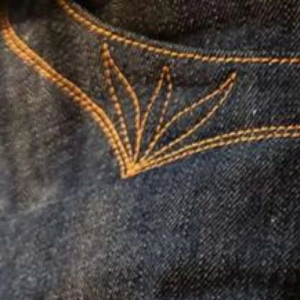Selvedge high men's waist jeans