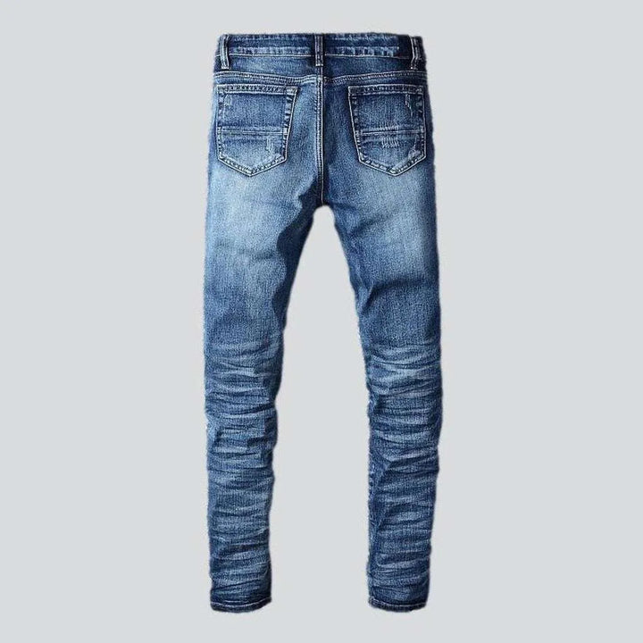 Stylish biker men's jeans