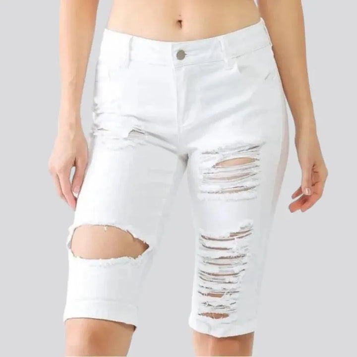 Skinny women's distressed jeans