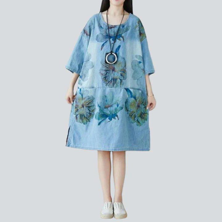 Korean fashion panted denim dress