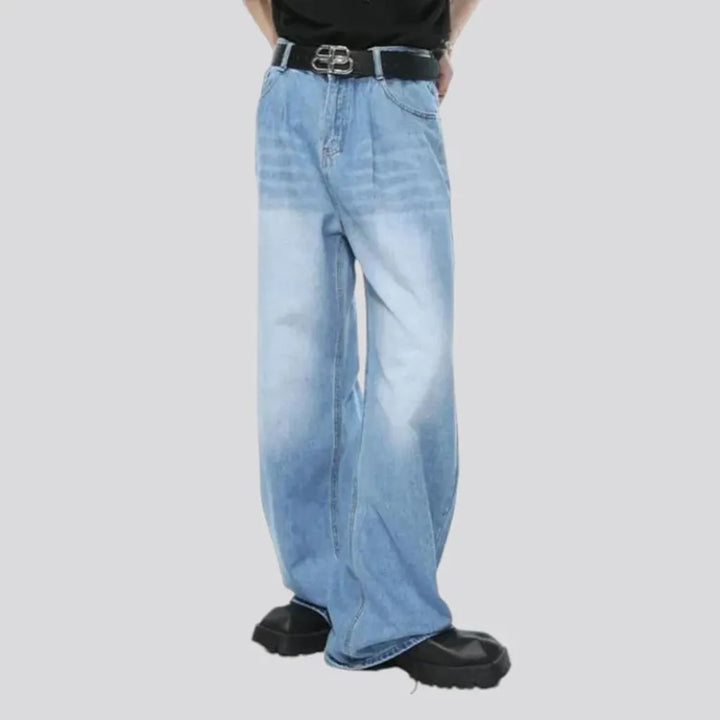 Comfortable mid rise street men's jeans