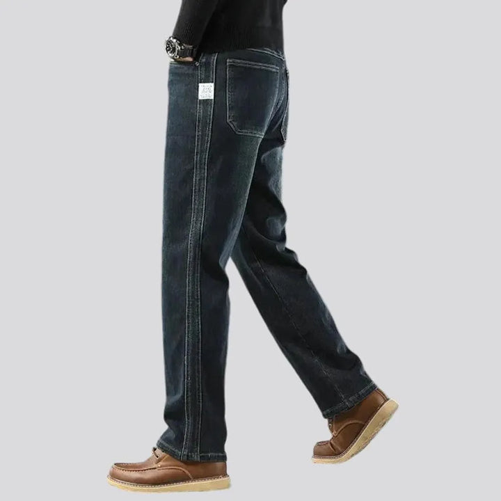 Dark wash classic fit jeans for men