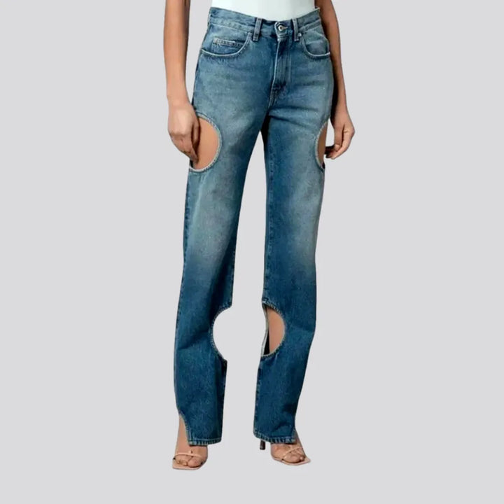 High-waist Boho Straight-cut Jeans for Ladies | Jeans4you.shop