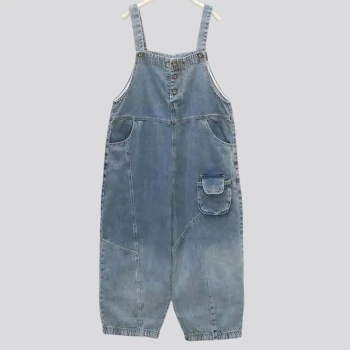 Baggy fit boho vintage women's jean dungaree