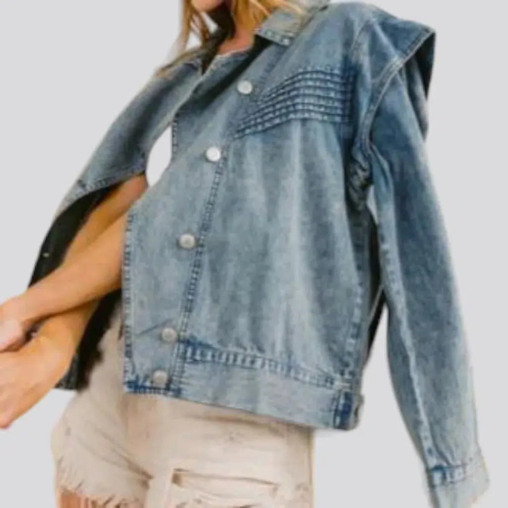 Fashion oversized jean jacket
 for ladies