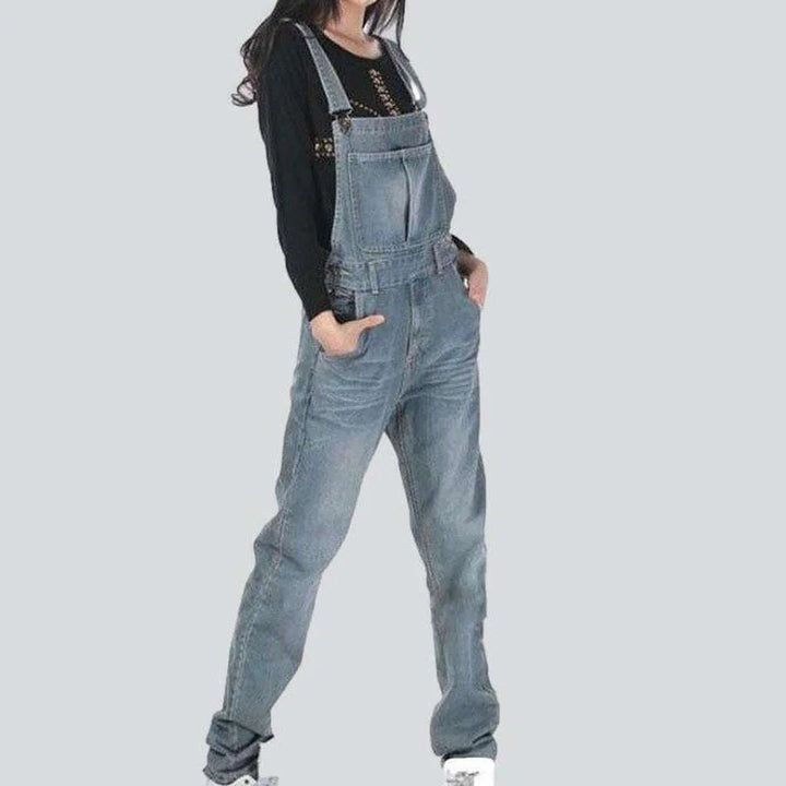 Light grey women's jeans overall