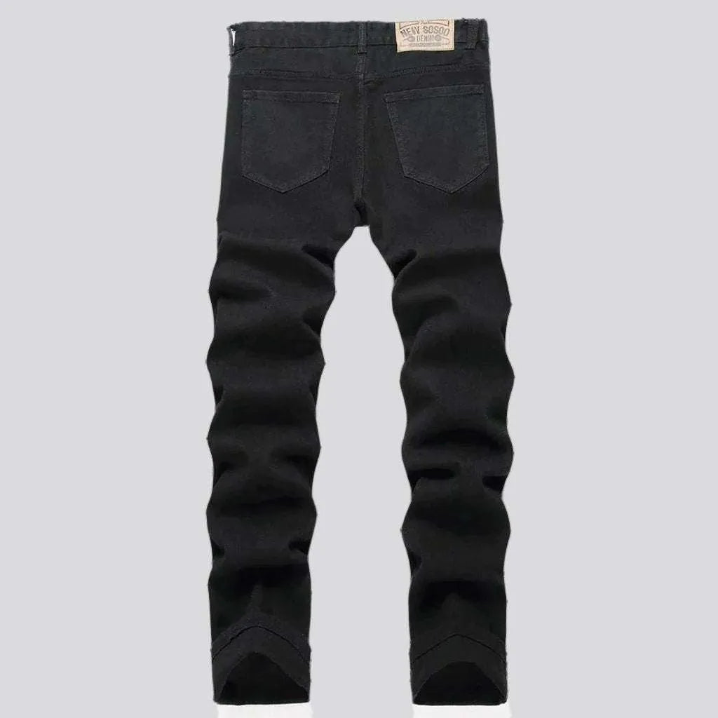Skinny inscription men's print jeans