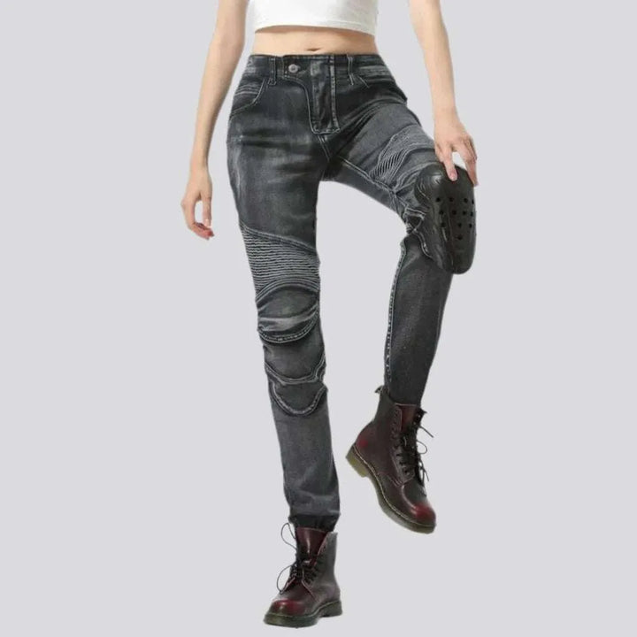 Slim women's biker jeans