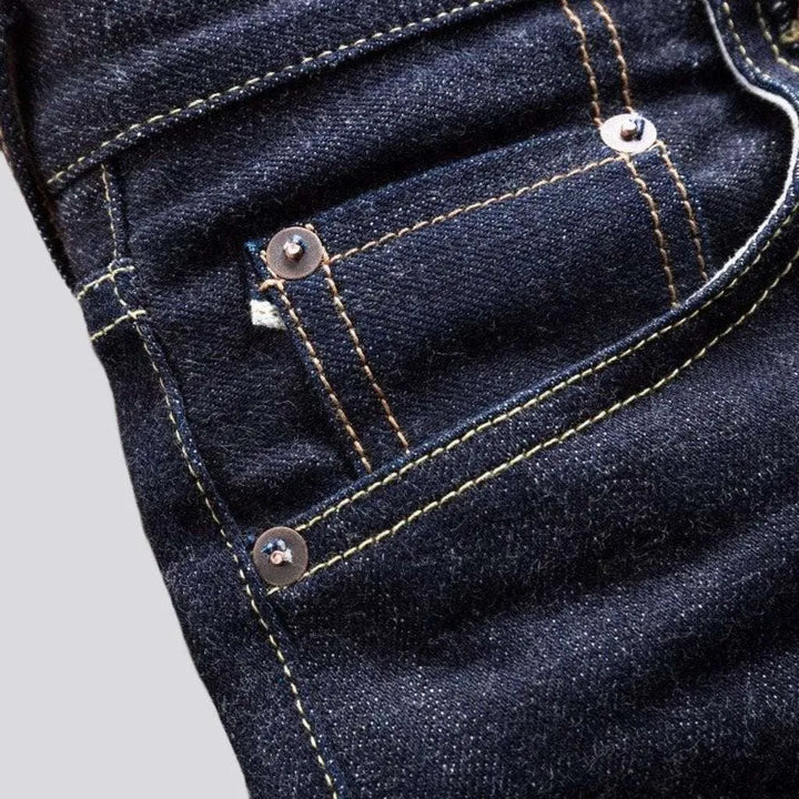 Slim dark wash men's selvedge jeans