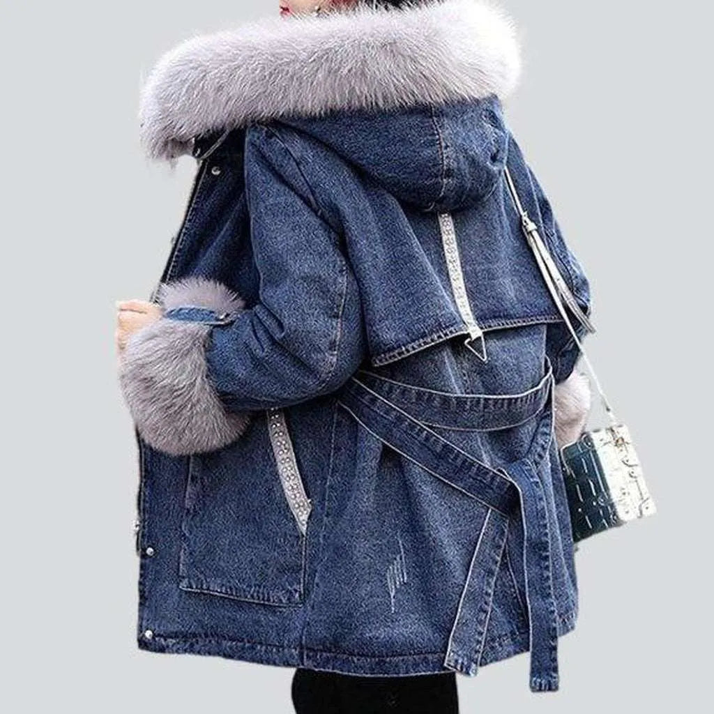 Classic winter women's jeans jacket