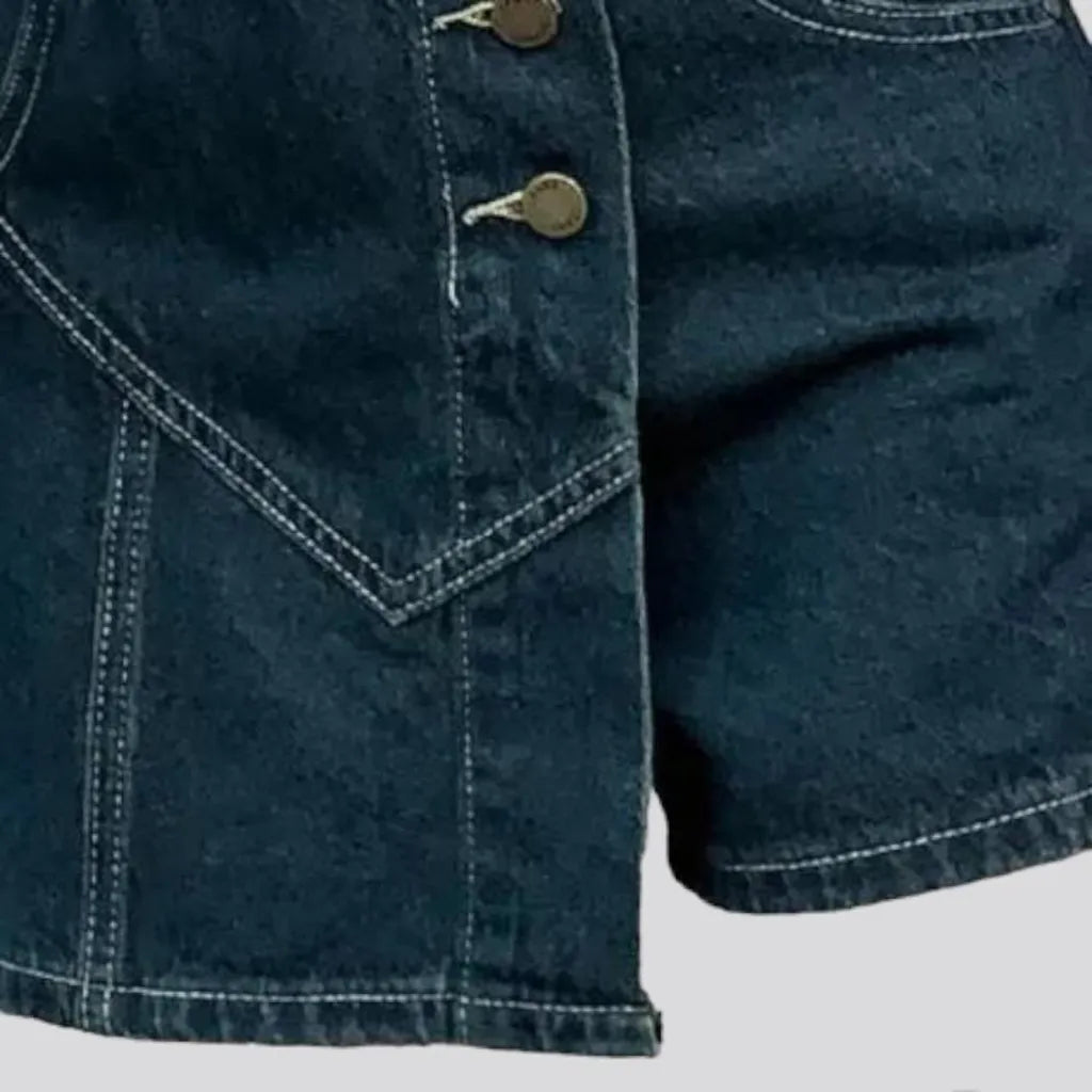Classic dark-wash jeans skort
 for ladies