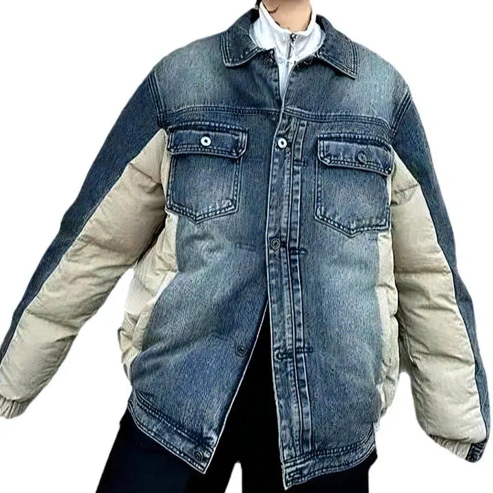 Eiderdown oversized men's jeans jacket