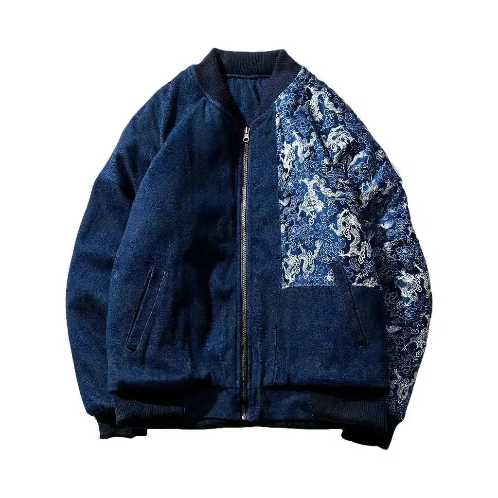 Embroidered jean jacket
 for men