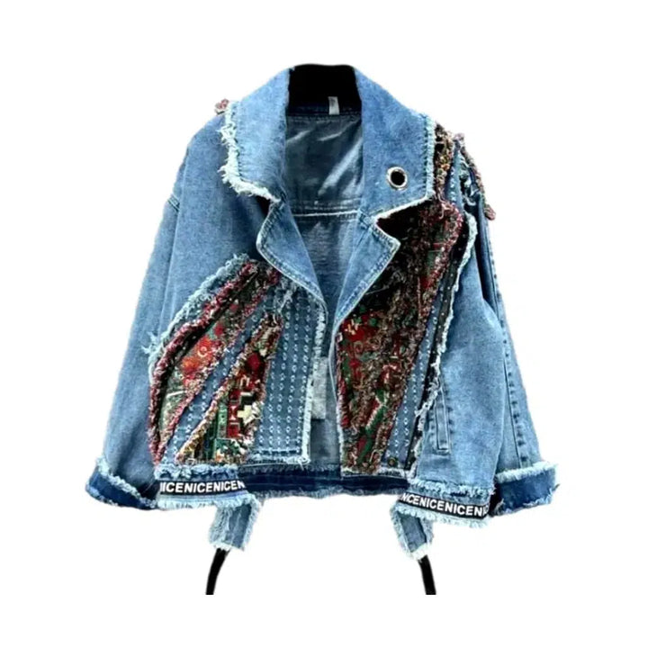 Embroidered jeans jacket
 for ladies