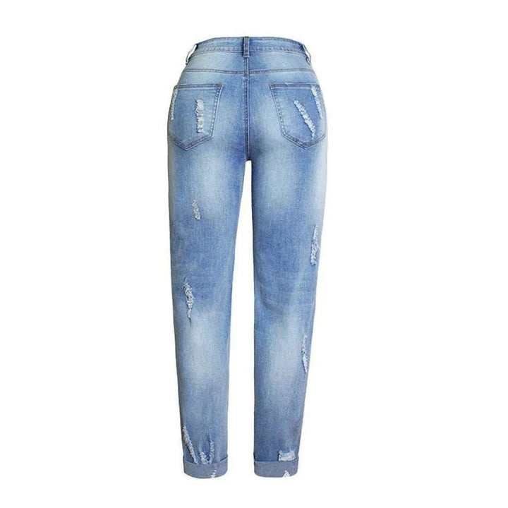 Embroidered loose jeans for women
