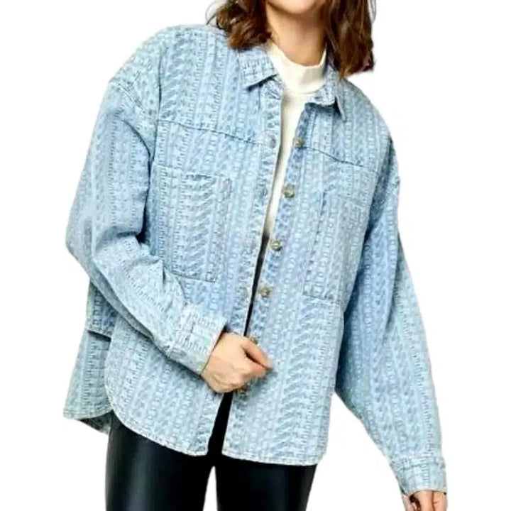 Embroidered women's denim jacket