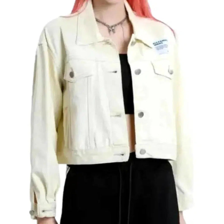 Embroidered women's jeans jacket