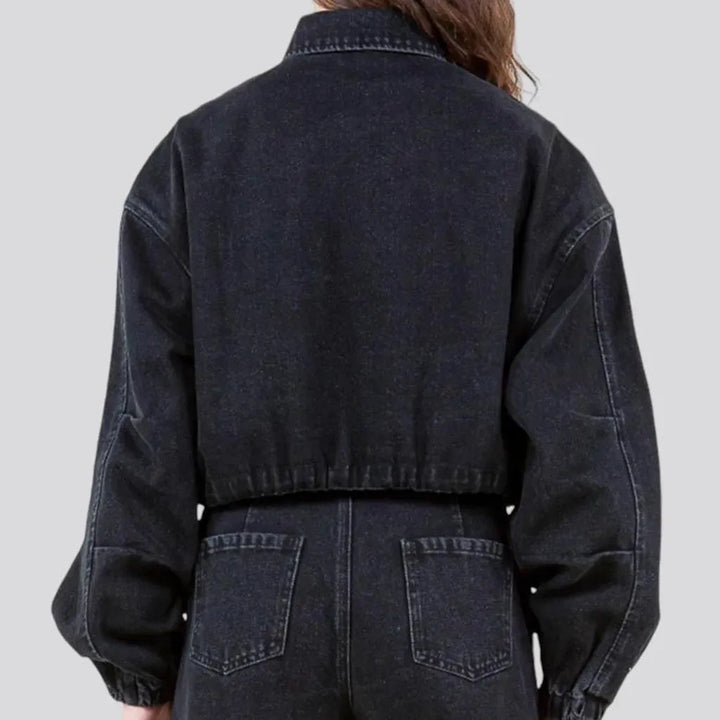 Vintage stonewashed denim jacket for women