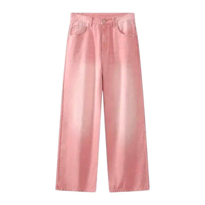 Fashion Baggy Mid-rise Y2k Men's Jeans - Pink