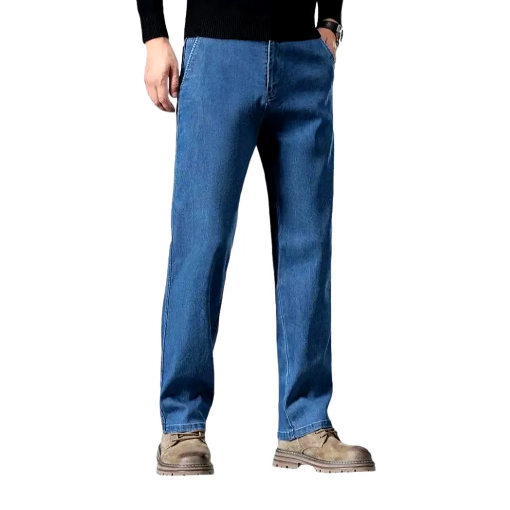 Classic Straight Fit Dark Men's Jeans - Blue