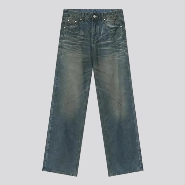 Fashion floor-length jeans
 for men