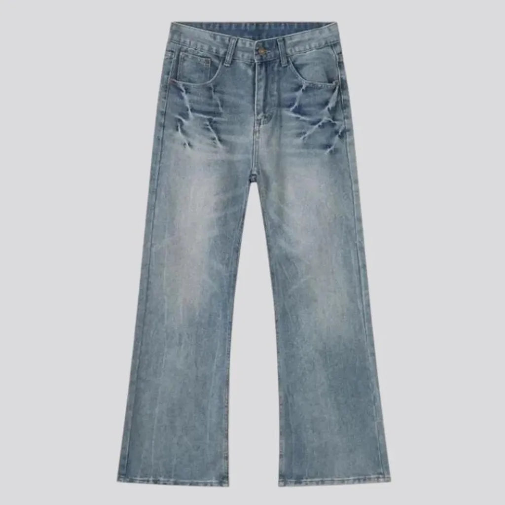 Mid rise baggy street men's jeans