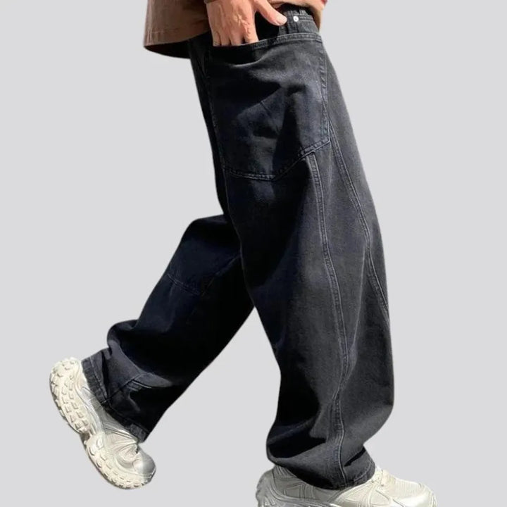 Comfortable baggy fit boho men's denim pants