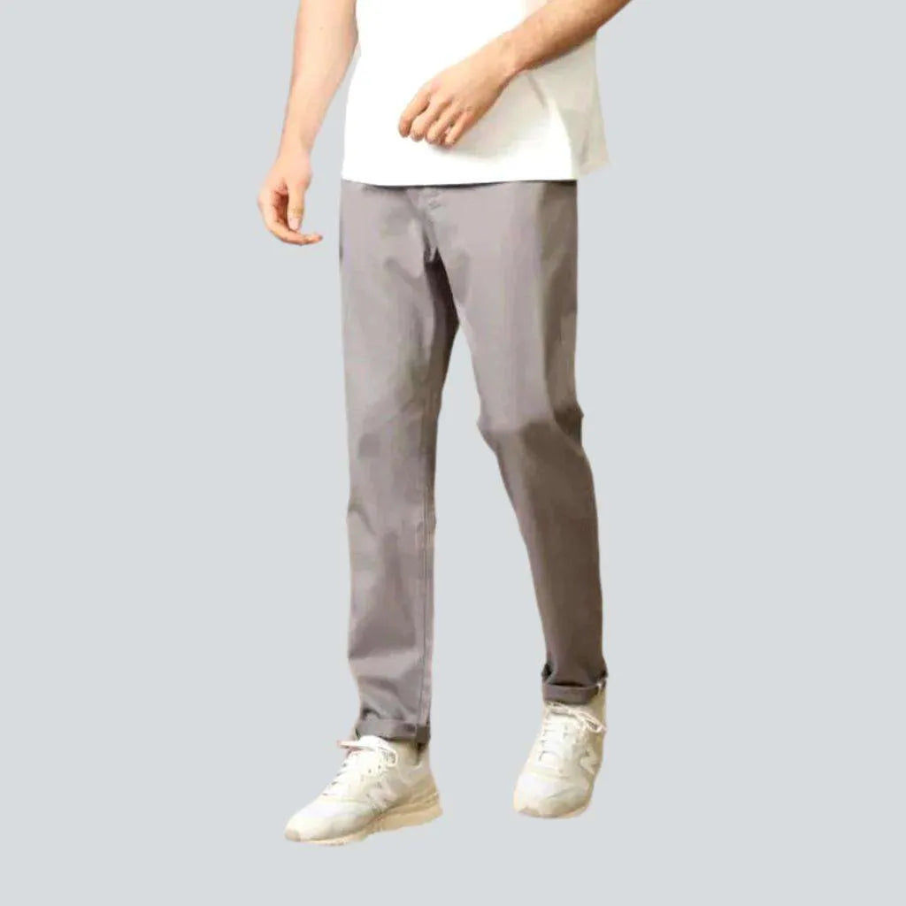 Ankle-length tapered denim pants