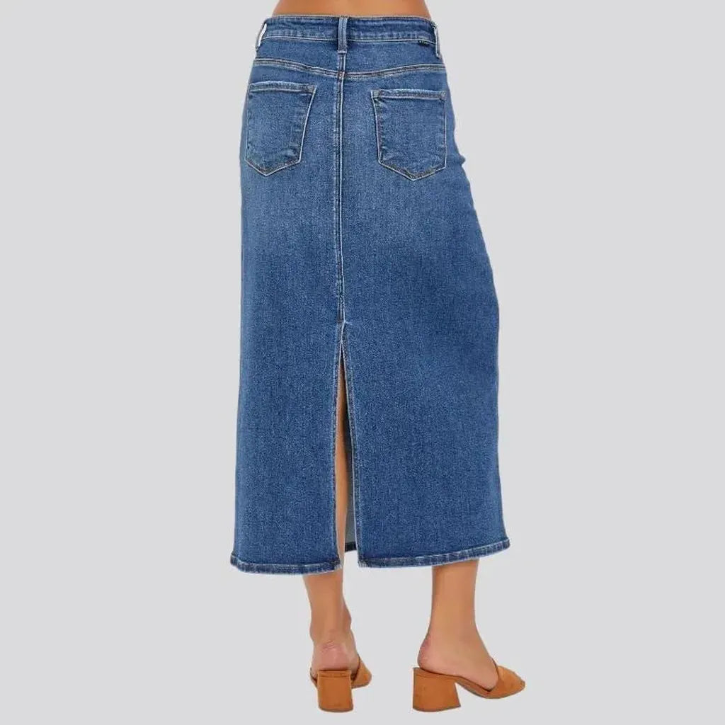 Sanded 90s jean skirt
 for women