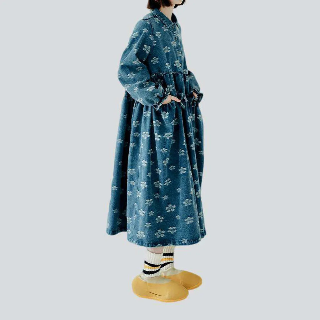 Japan-style women's denim dress