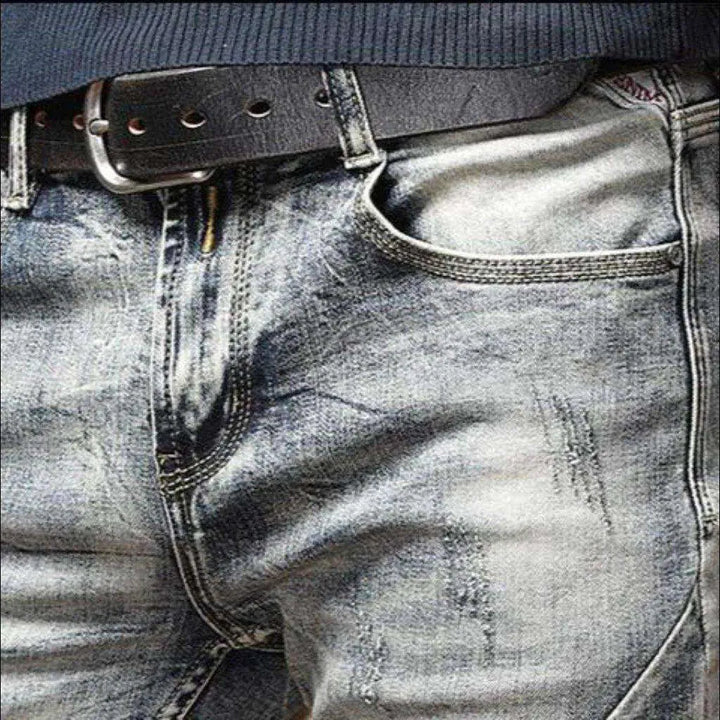 Vintage wash trendy men's jeans