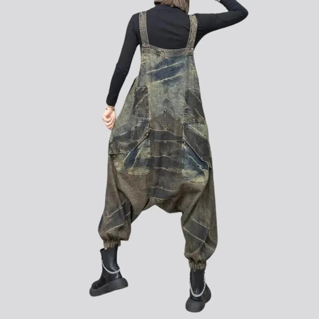 Painted denim jumpsuit
 for ladies