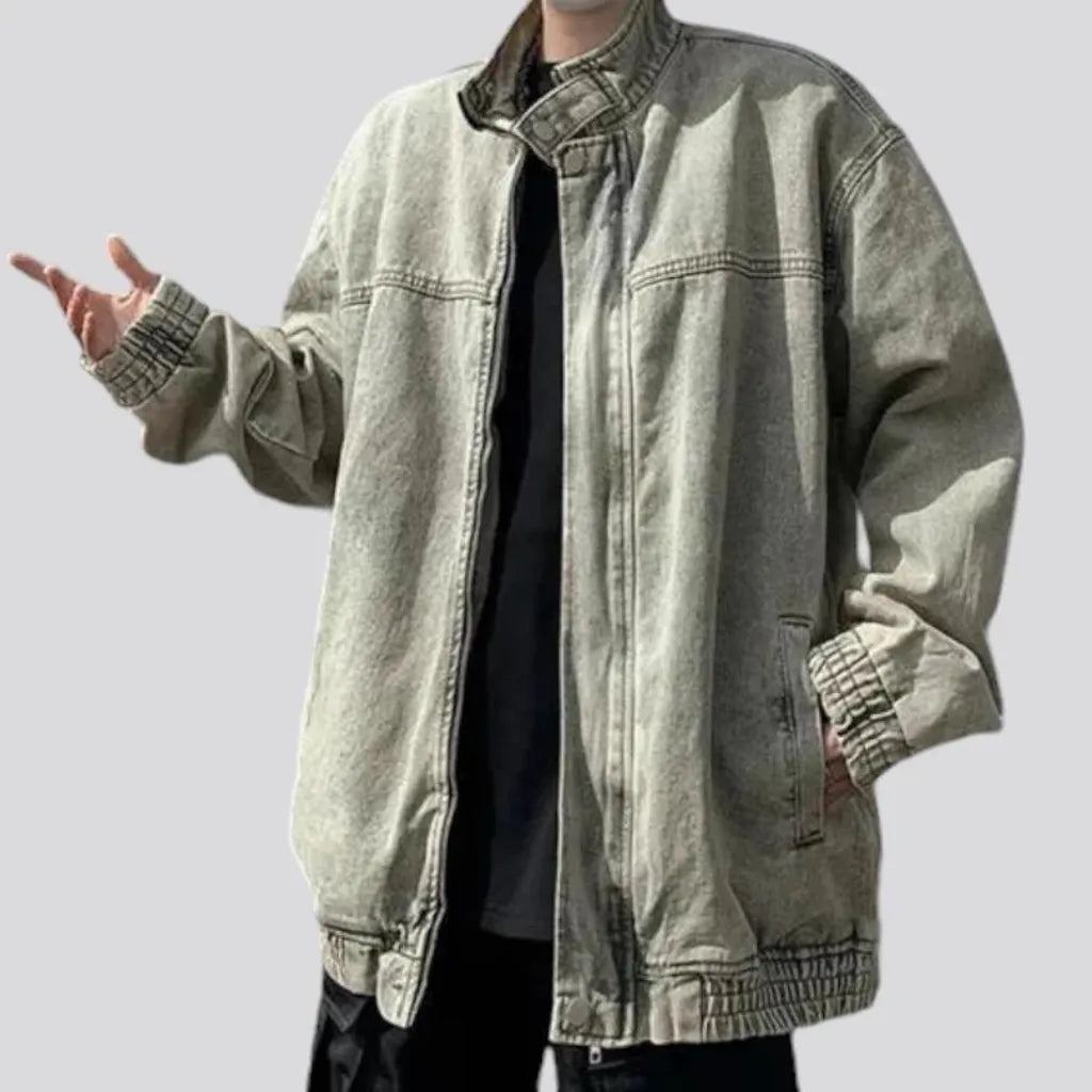 Vintage boho men's denim jacket