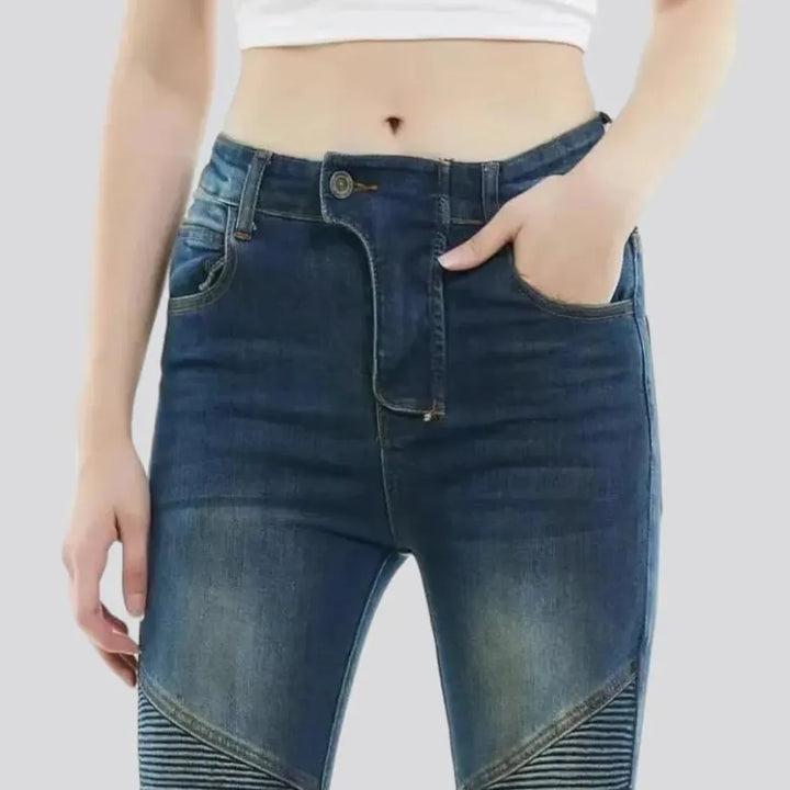 Slim sanded motorcycle jeans