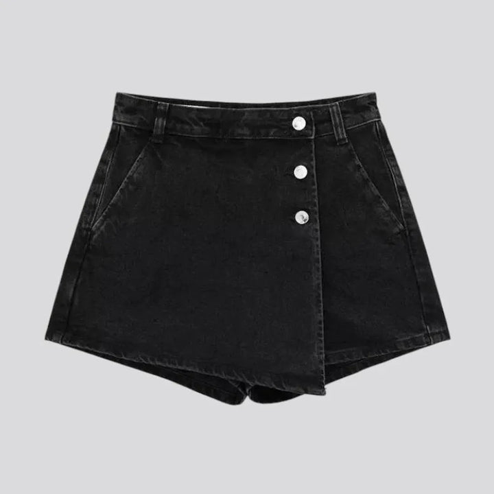 High waist jeans skort